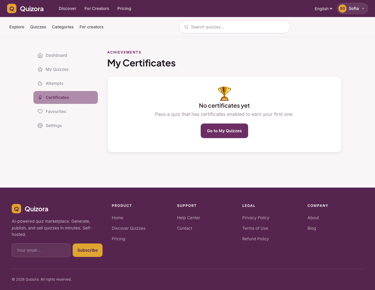 My Certificates