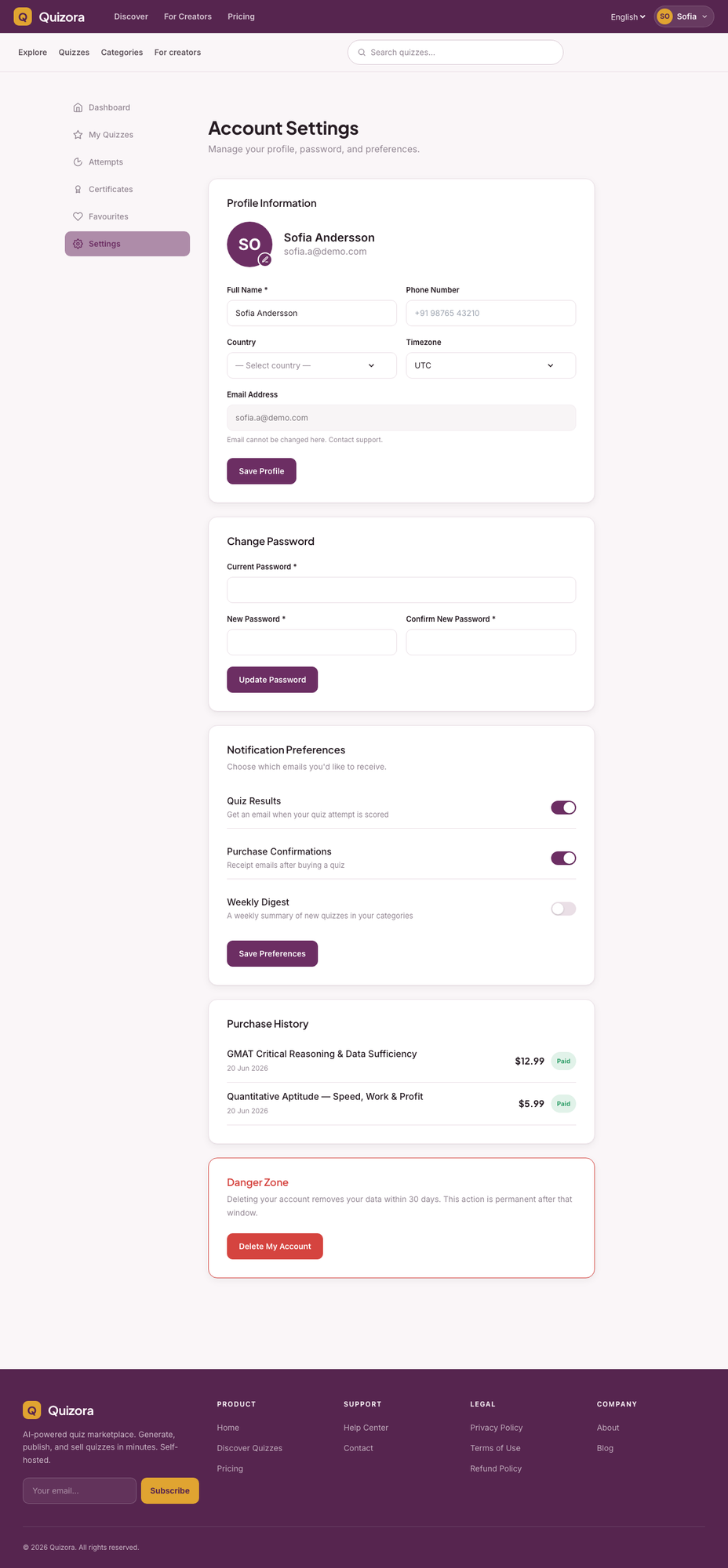 Account Settings